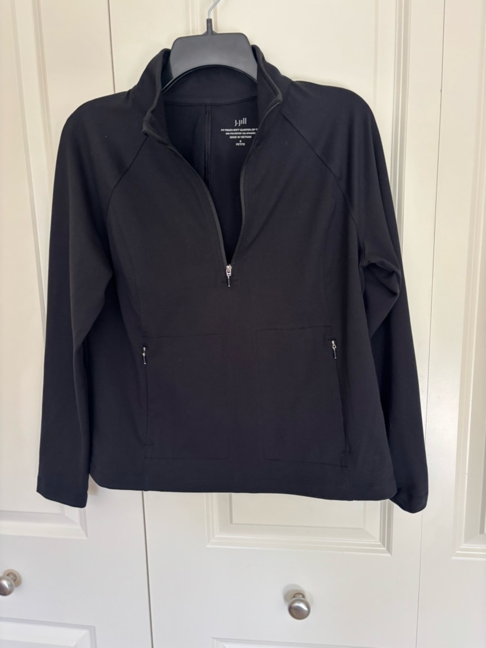 J Jill fit peach - soft quarter zip top pullover size petite small. Black